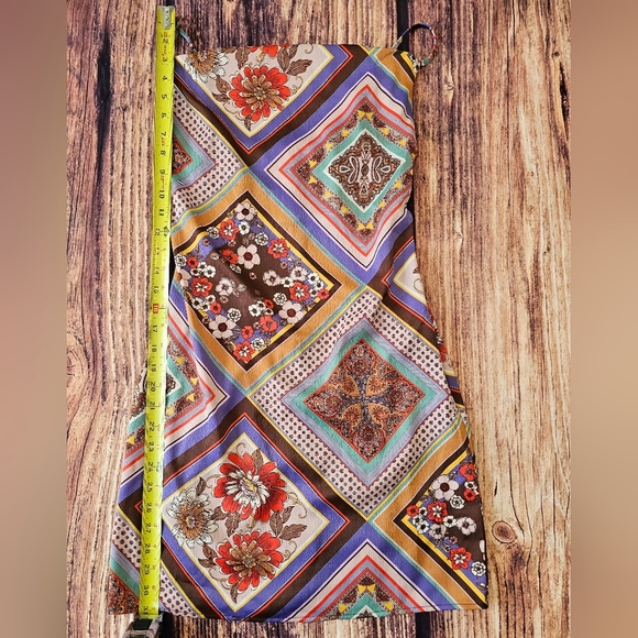 Urban Outfitters Mallory Slip Dress Size XS Scarf Print Form Fitting Back Zipper - Picture 7 of 10
